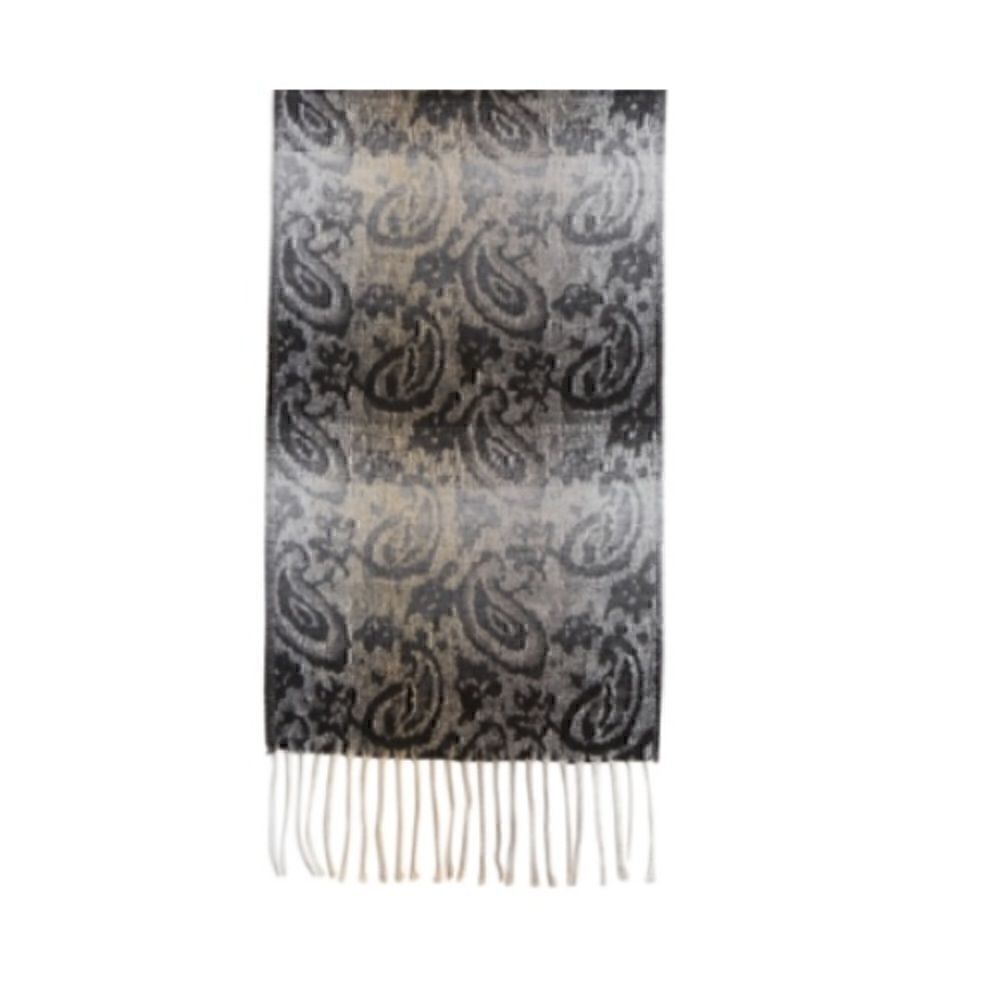 Steve Madden Scarf Ombré Paisley Muffler Mid Weight -Black NWT